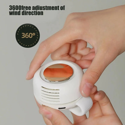 MF019 Mini Whirlwind Portable Snap On Charging Fan Waist Clip Mini Whirlwind Fan 3-Speed Handsfree Silent Strong Wind 2026 New