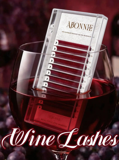 Abonnie Wine Red Lashes Colored Classic Eyelash Extensions Fluffy Eyelashes Soft Individual Lash
