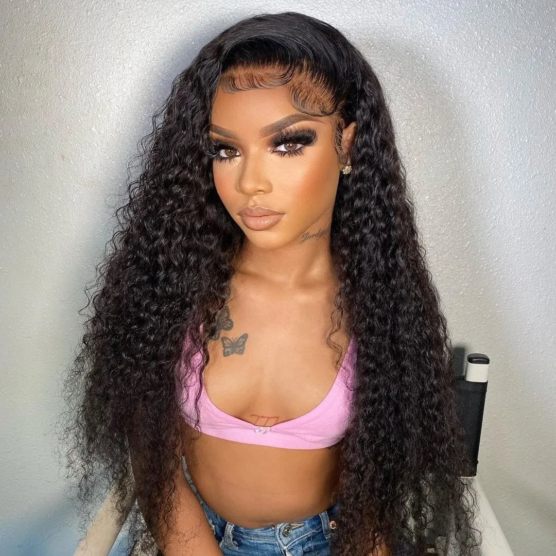 40 46 Inch 13x4 13x6 HD Deep Wave Lace Frontal Wig Brazilian Loose Water Curly Lace Front Human Hair Wigs For Women 300% Density