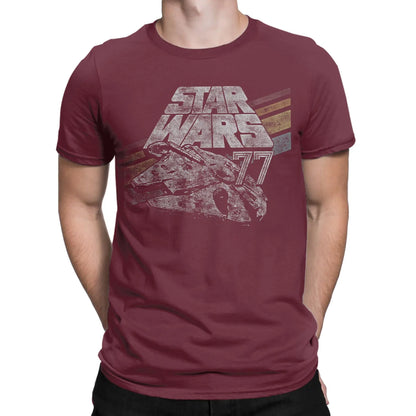 Stars  T-Shirts Men Millennium Falcon 77 Fashion Pure Cotton Tee Shirt Crewneck Short Sleeve T Shirt Printing Tops