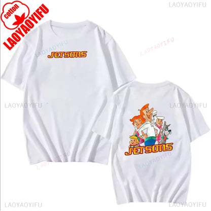 The Jetsons Printed T-shirt Tops Cartoon The Jetsons Letter Clothes Rosie The Robot Graphic T-shirts Breathable Camisetas