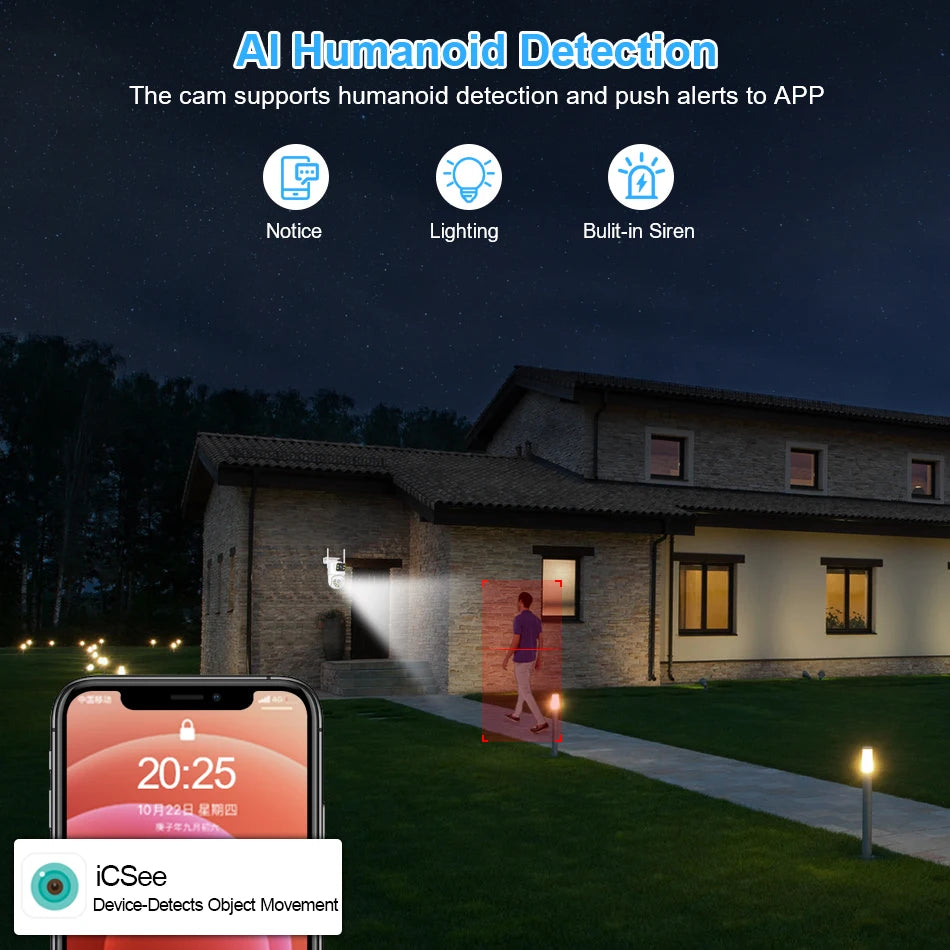Smar WiFi Security Camera System 6MP Dual Lens Wireless IP Camera Kit With Two-Way Audio 8CH NVR