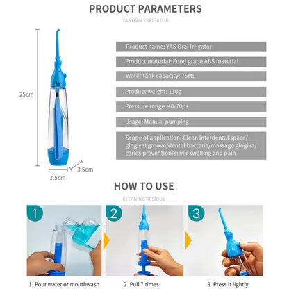 Non-Electric Portable Oral Irrigator Teeth Cleaner Water Jet Flossing Tooth Health Household Device