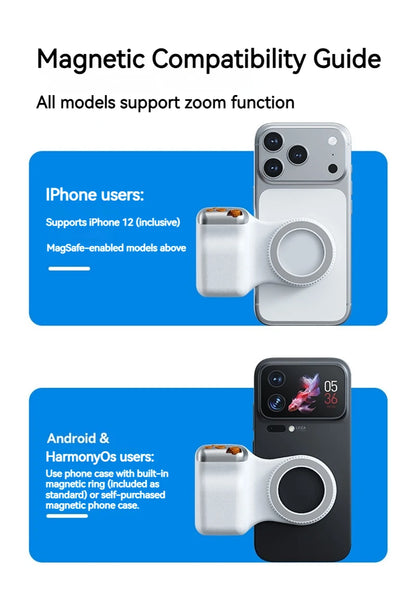 Magnetic Phone Camera Shoot Hand Grip Zoomable Smart Phone Holder Shooting Aid Remote Control Handle For Iphone Android Phone