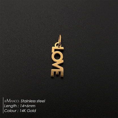 eManco  MAMA LOVE Pendant  Charms Stainless Steel Letter Hang Ornament For DIY Mother's Day Nacklace Earrings Jewelry Making