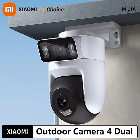 New Xiaomi Outdoor Camera 4 Dual Lens 5MP 3K HD Dual View Monitoring Panoramic Closeup Tracking IP66 Weatherproof AntiTheft - CN