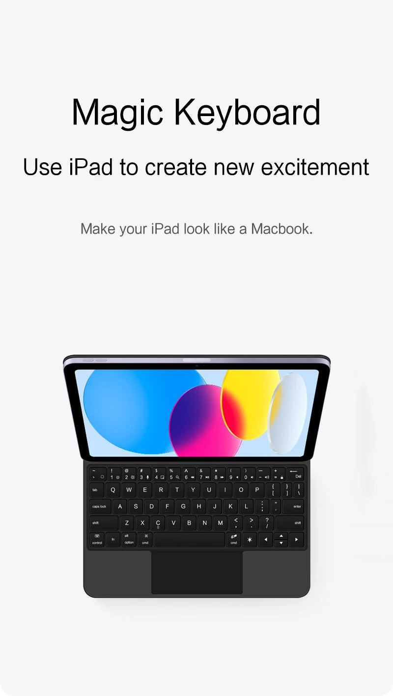 Keyboard Case For iPad A16 11 inch 2025 11th 10th generation Magic Smart Cover Folio Magnetic A3354 A3355 Multi-touch Backlight