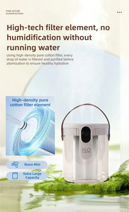 TINSOL 1.5L Air Humidifier USB-Charging Aromatherapy Diffuser 3-Port Spray Air Purifier Home Bedroom Aromatherapy Lamp