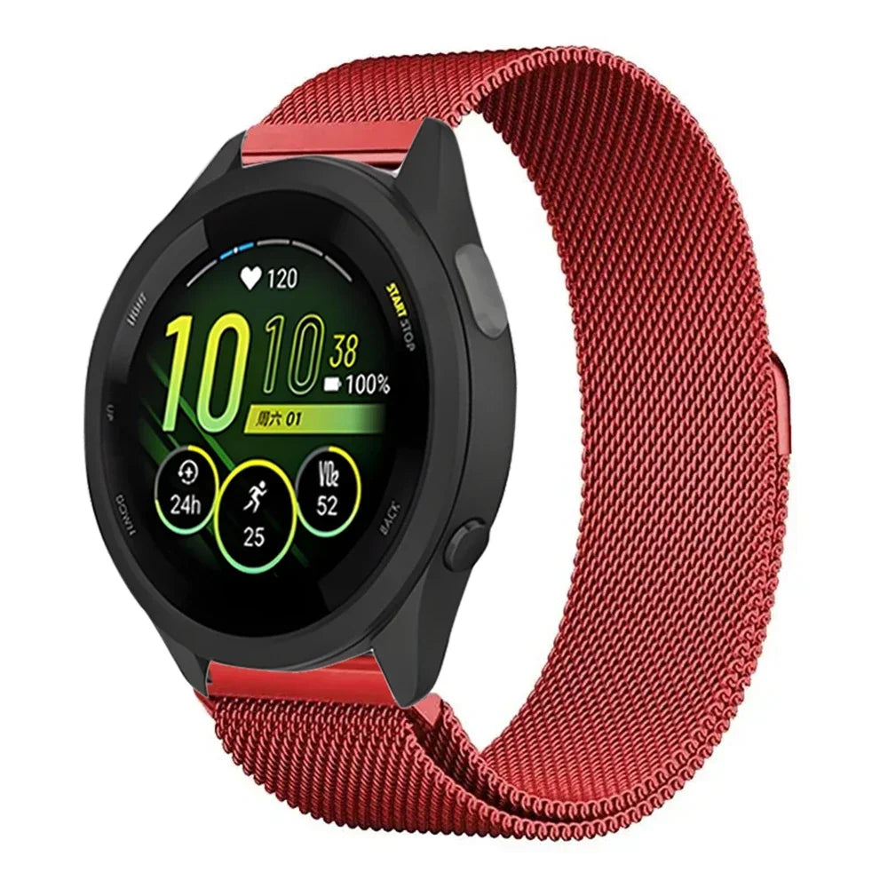 20mm 22mm Magnetic Milanese Strap for Garmin Forerunner165 55 645 265 965 255/Active 5/Vivoactive Comfortabe Band Garmin Venu 3
