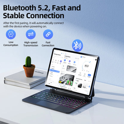 GOOJODOQ Magic Keyboard Case for iPad Pro 11 M4 iPad Air 4/5/6 Smart Pogo Pin Bluetooth 5.2 Multi-Touch Trackpad Keyboard