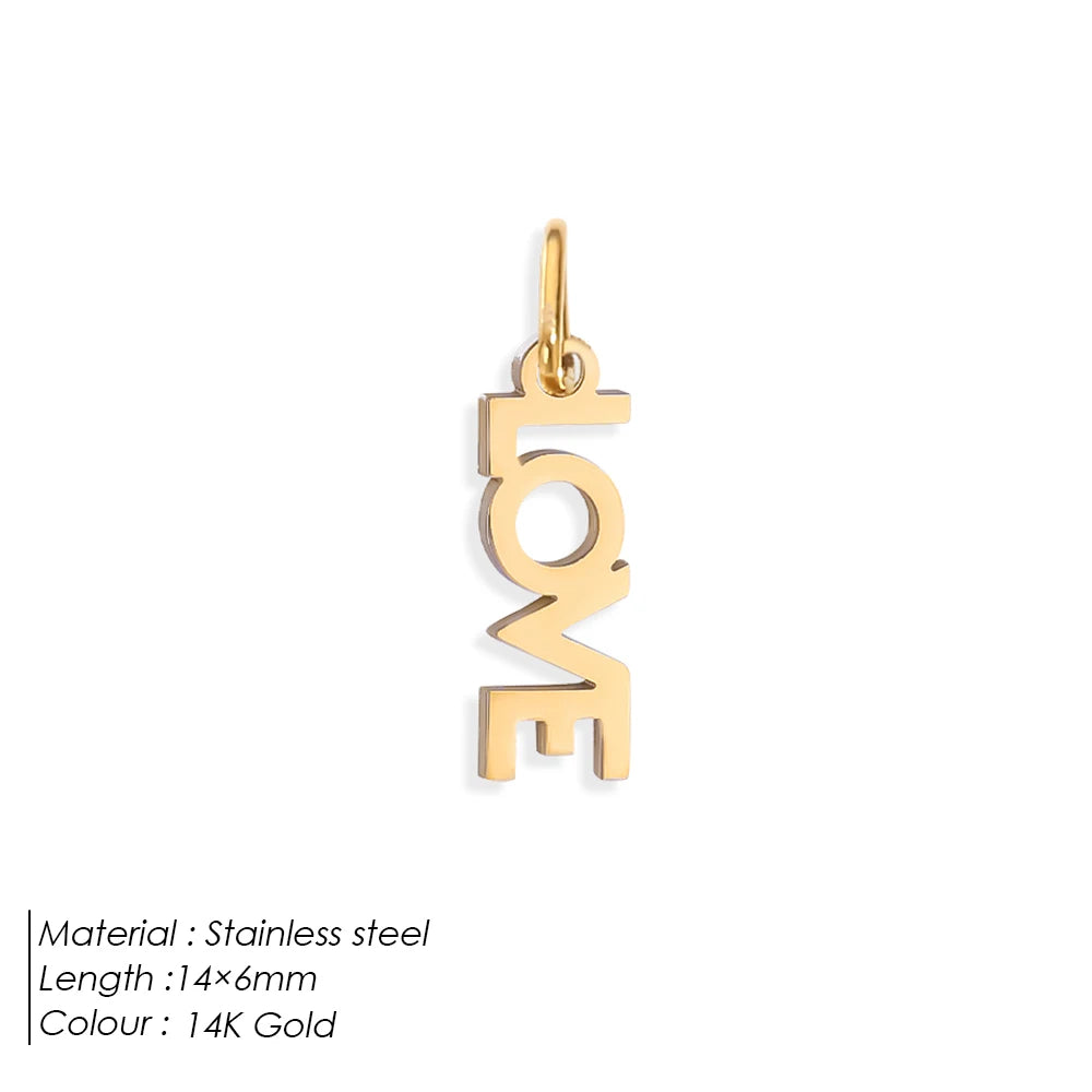 eManco  MAMA LOVE  Pendant  Stainless Steel Letter Hang Ornament For DIY Mother's Day Nacklace Earrings Jewelry Making