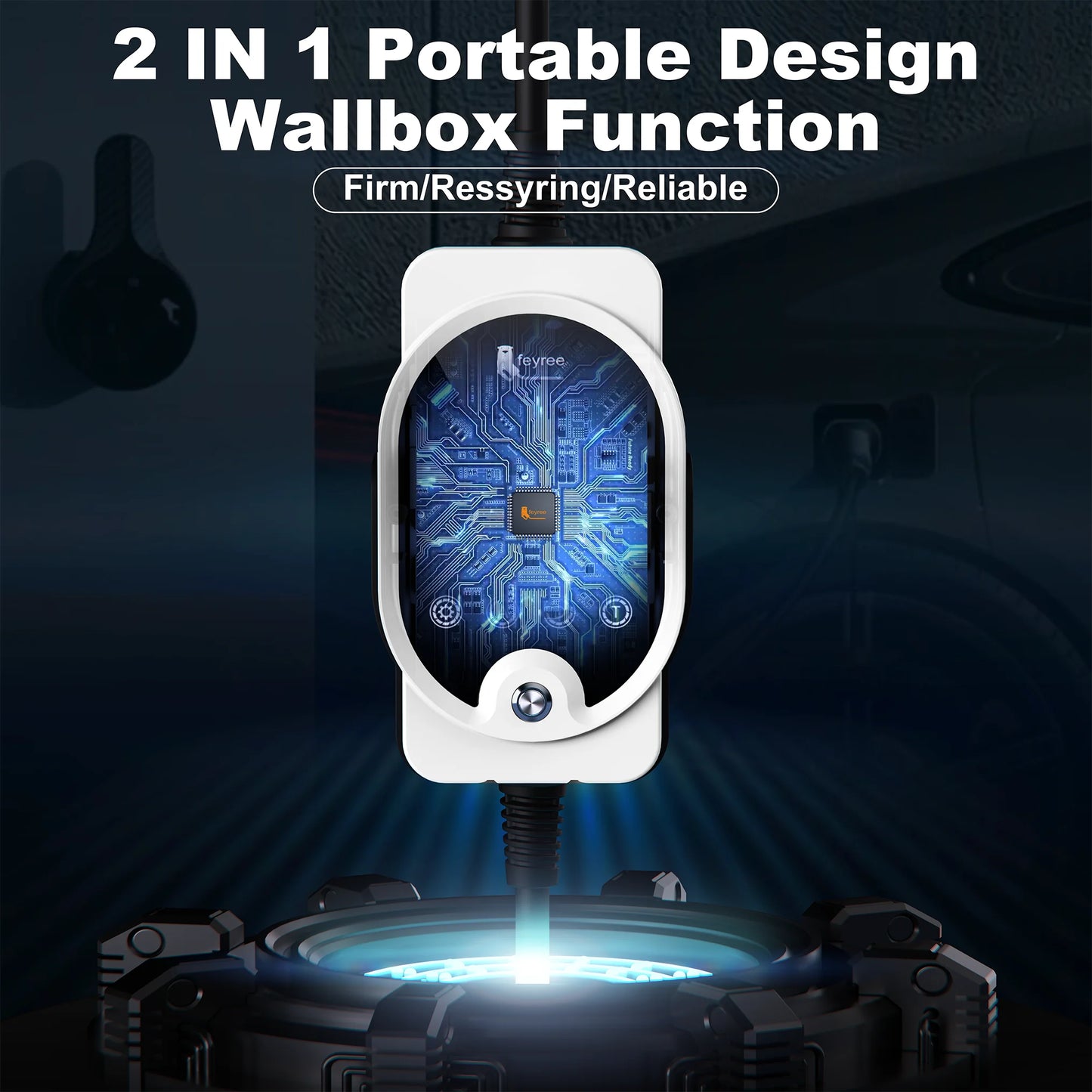feyree Type2 11KW EVSE Wallbox EV Portable Charger 16A 3Phase Wi-Fi Smart APP Control Charging Station for Electric Car Charger