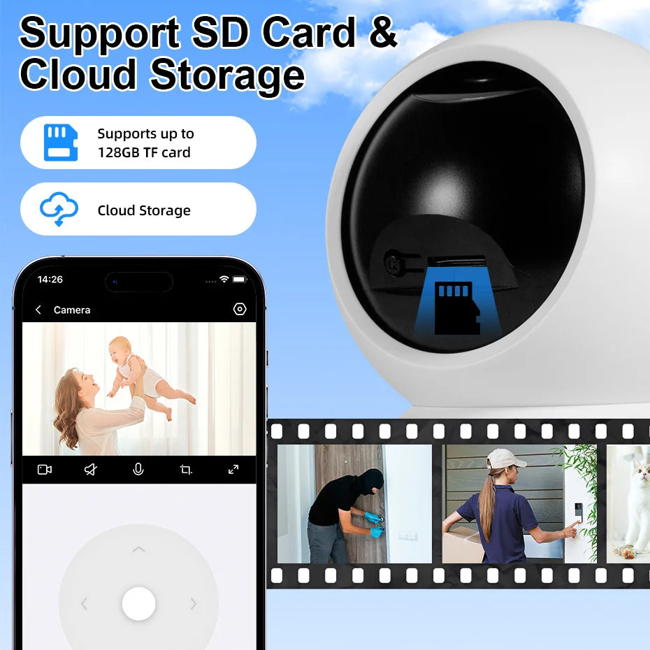 Fuers 5MP WiFi Camera Works With Tuya Smart Home Indoor Wireless IP Surveillance Camera Automatic Tracking Security Baby Monitor