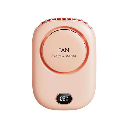 Customizable Portable Hanging Neck Fan Air Cooler Summer Waist Clip Fan Digital Display Mini Electric Fan Mute Neckband Fans