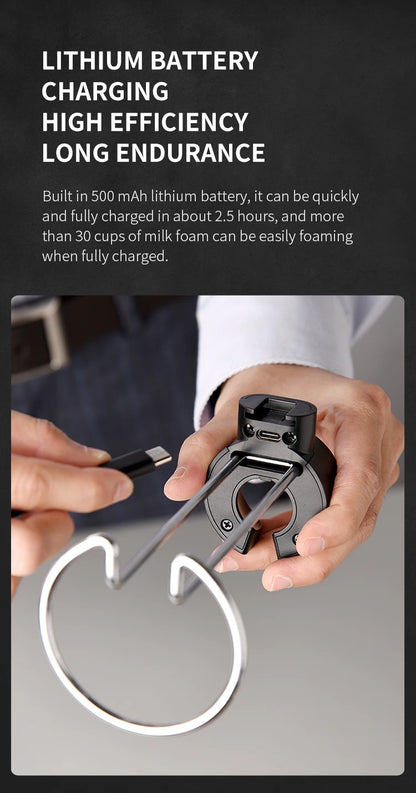 Wireless Electric Milk Frother Whisk Egg Beater USB Rechargeable Handheld Coffee Blender Milk Shaker Mixer Foamer Food Blender