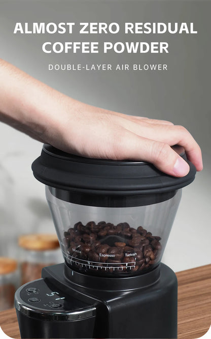 HiBREW Coffee Mill Automatic Electric Coffee Grinder with 31 Gears for Espresso American Coffee Pour Over Visual Bean Storage G3
