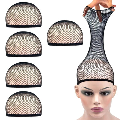Mesh Wig Cap Stretchable Elastic Black Hair Net Stretch Open Ended Fishnet Wig Net Breathable Mesh Cap for Wig Accessories