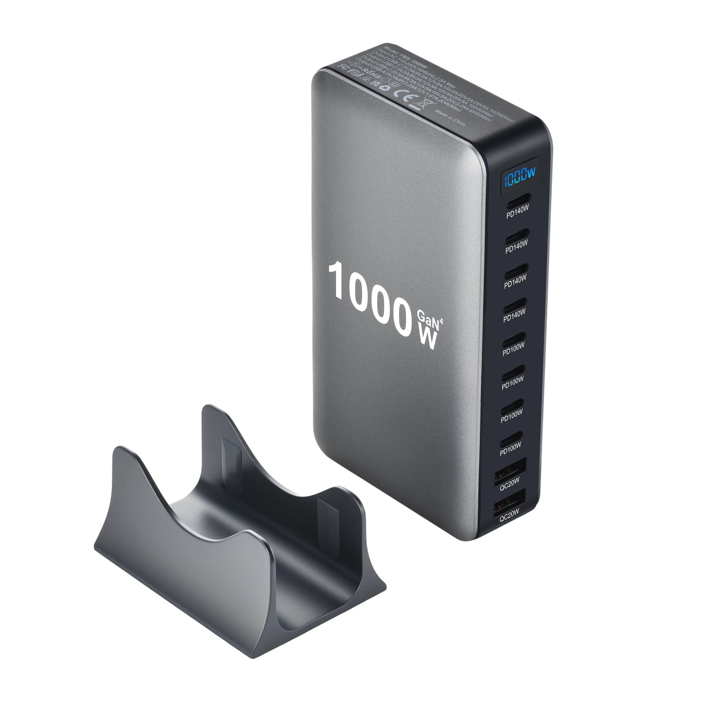 800W GaN Charger USB C Fast Desktop 10-port USB Type C PD3.1 Charger Fast Charging for iPhone 16 15 14 Samsung S24 Xiaomi Laptop