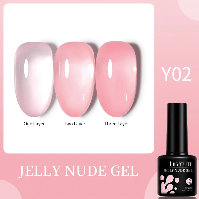 LILYCUTE 7ml White Color Gel Nail Polish Semi Permanent UV Gel Polish Gorgeous Full Coverage Soak Off UV LED Nail Gel Varnishes