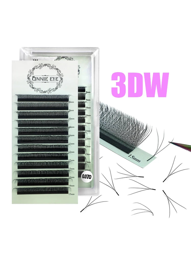 5W Eyelash Extensions YY 7mm Lash Brown Color 4DW Brazilian Premade Lash Fans Individual Cluster DIY 3D W Shape Lash Dolly Eye