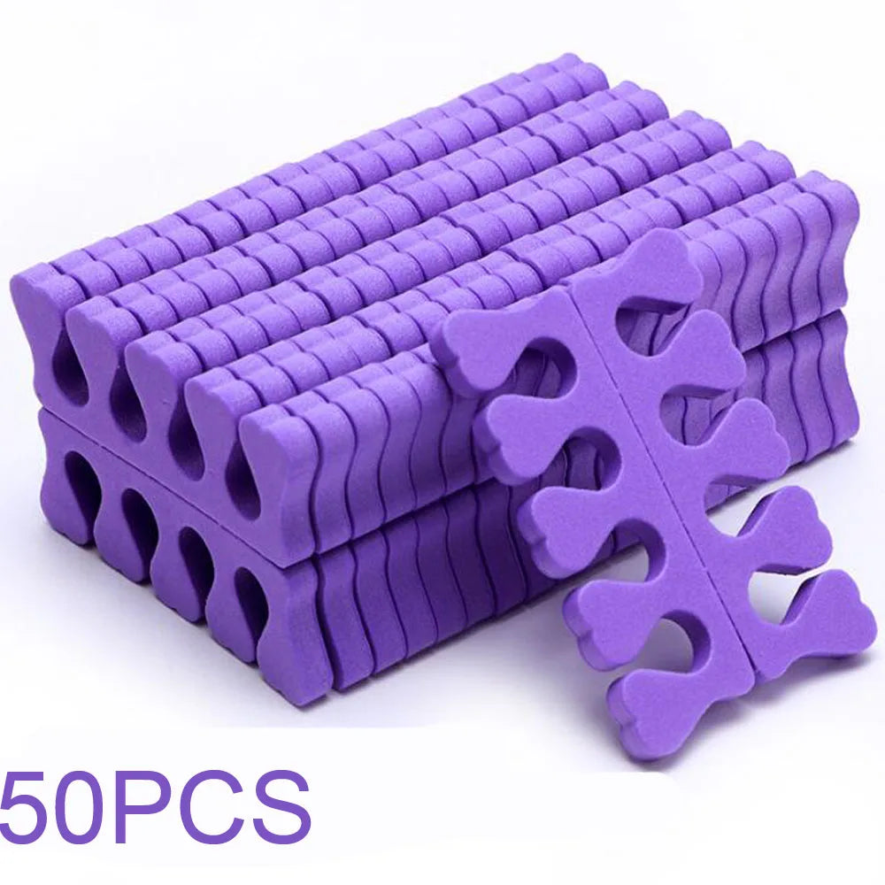50 pairs Soft Toe Separators Fingers Foots Nail Art Tools Flexible Heart Design Nail Art Practice Manicure Pedicure Foot 2030
