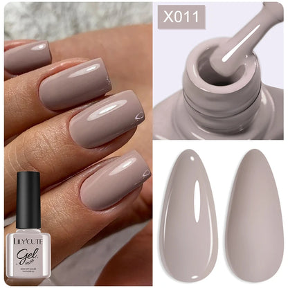 LILYCUTE 7ml Brown Red Purple Nail Gel Polish Coffee Color Series Semi Permanent UV Gel Soak off Nail Gel Varnishes For Nail Art