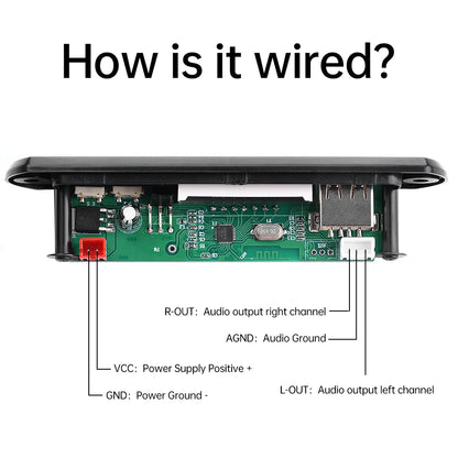 DC 5V/12V Bluetooth 5.0 Car Speaker Decoder Board MP3/USB/TF Interface FM Radio Wireless Remote Control Car Audio Control Module
