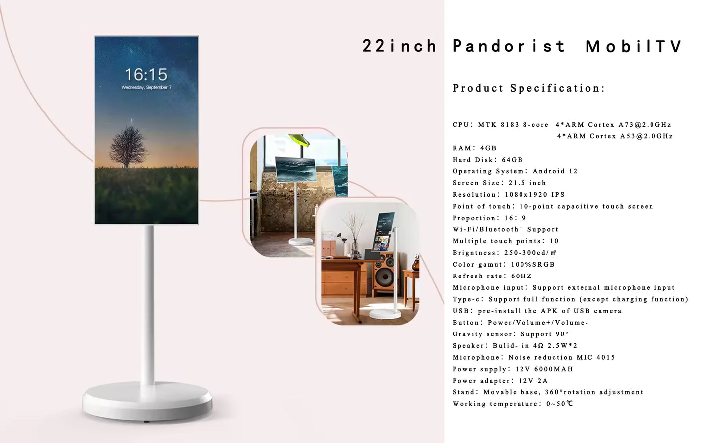 MWE High Quality 22/24/32/43 Inch Android Smart TV Mobile Entertainment Screen Indoor EU/US Local Stock OEM Supplier Education