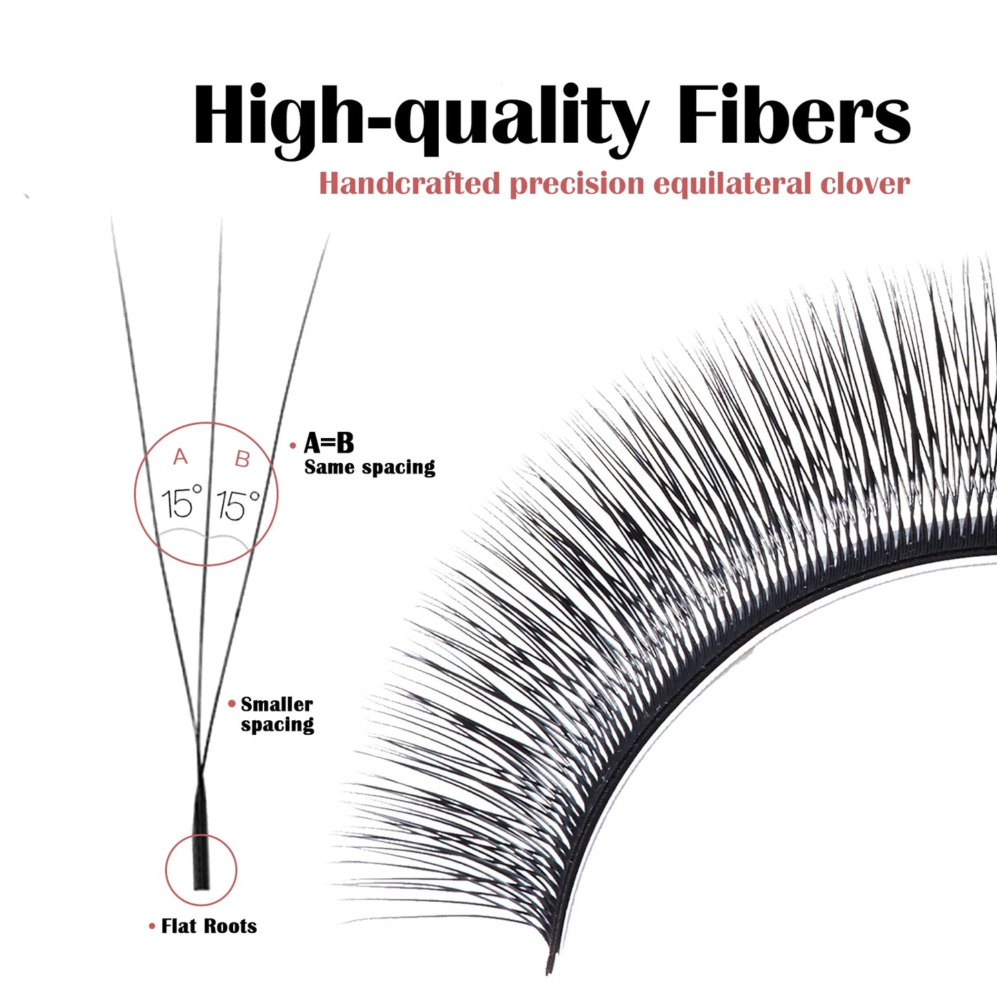 DeceMars V-shaped 3D eyelash extensions Matte Black 12 Rows/Tray