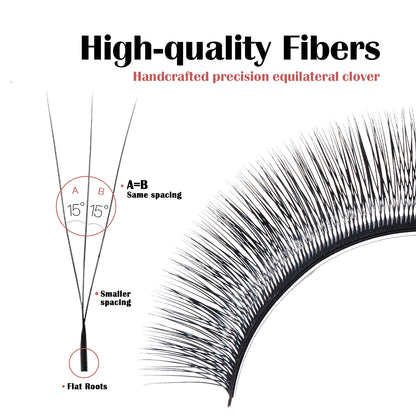 DeceMars V-shaped 3D eyelash extensions Matte Black 12 Rows/Tray