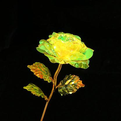 Valentine'S Day Creative Gift 24k Gold Foil Plated Single Rose Artificial Gold-Leaf Rose Gift For Valentine'S Day Mother'S Day