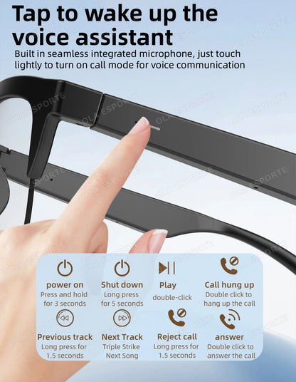 2025 Photosensitive Color Change Smart Glasses Bluetooth Voice Calls Control Music UV Polarized Sunglasses Headphone Glasses Man