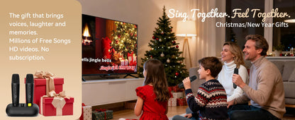 Puremic Karaoke Machine K3 with Millions Songs Free Forever Duet Karaoke Mics for Singing with Rechargeable Dock, HDMI+Aux Cable