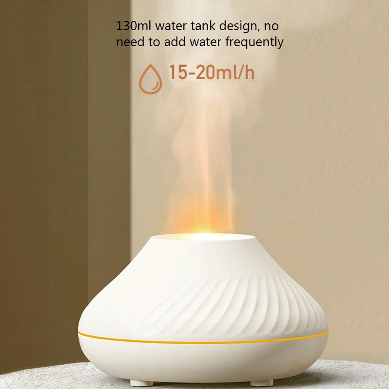 Flame Aroma Diffuser Humidifier With Colorful Essential Oil Diffuser  7 Color LED Light Portable Desktop  Air Humidifier