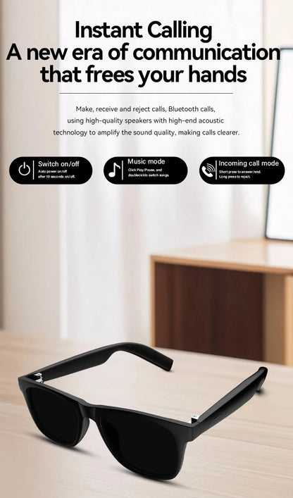 AI Smart Glasses Remote Control Touch Photo Camera Recording Translator Voice Assistant Music Wireless Bluetooth Sunglasses
