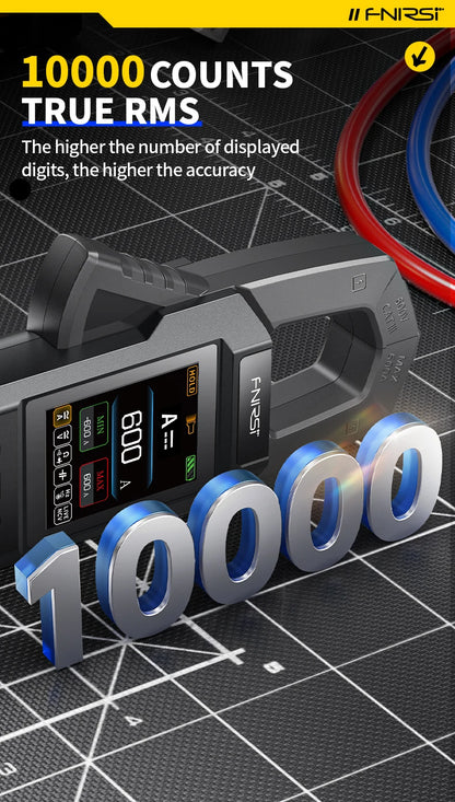 FNIRSI DMC-100 зажимный, 10000 отсчётов, ток AC/DC до 600А, USB зарядка