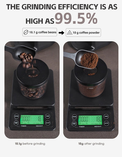 HiBREW Coffee Mill Automatic Electric Coffee Grinder with 31 Gears for Espresso American Coffee Pour Over Visual Bean Storage G3