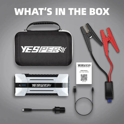 YEPSER YJS20 3000A Peak 12V Car Jump Starter 20000mAh Fast Charge Power Bank 3 Lights for 10.0L Gas/8.0L Diesel