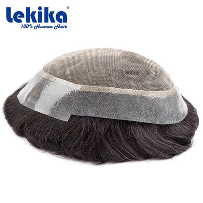 Australia Toupee Men Lace and PU Base Breathable Men's Wig For Men Capillary Prosthesis Replacement Natural Hairline System