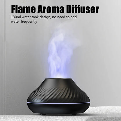 Flame Aroma Diffuser Humidifier With Colorful Essential Oil Diffuser  7 Color LED Light Portable Desktop  Air Humidifier