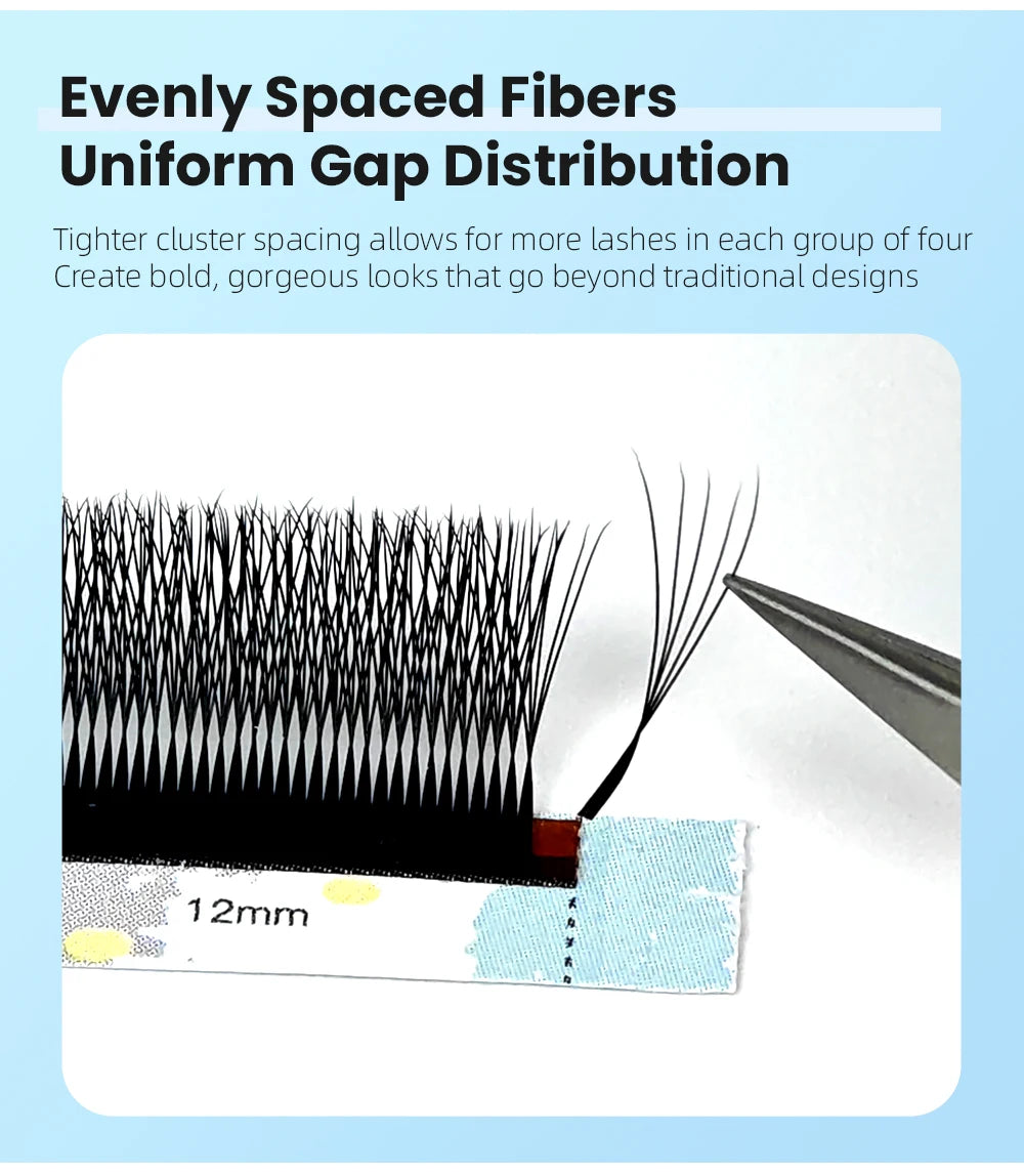 Yelix Narrow 5D Lashes Smaller Spacing 5D W Shape Eyelash Extension Premade Natural Soft Small Fan Mesh Volumen Lashes