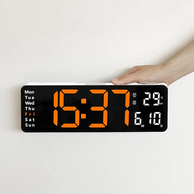 Smart Mute LED Electronic Wall Clock Modern Desk Clock Night Alarm Minimalist Thermometer Air Clock Home Decor For Living Room