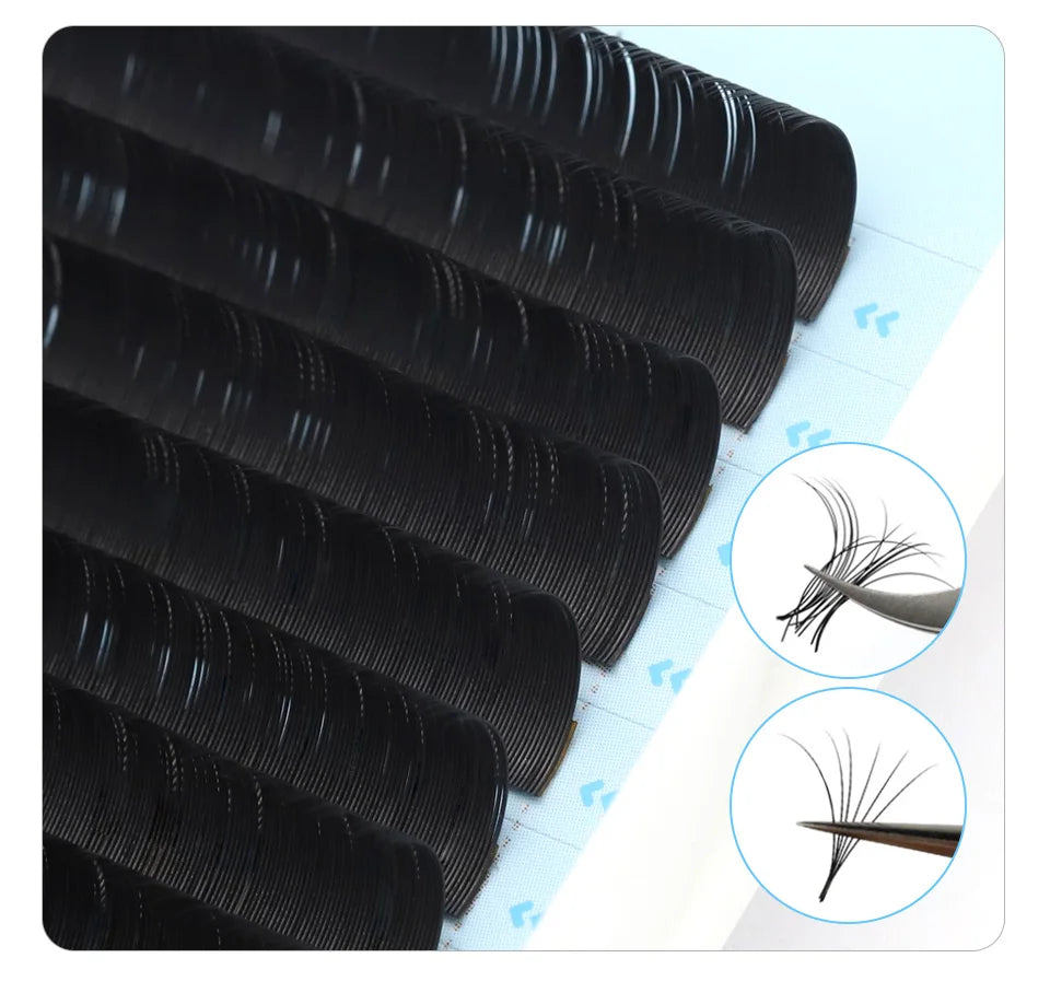 AGUUD Matte Black Individual Eyelash Extension Professional Volume Korean PBT Cashmere Lash Extension Tray Classic Lashes Cilios