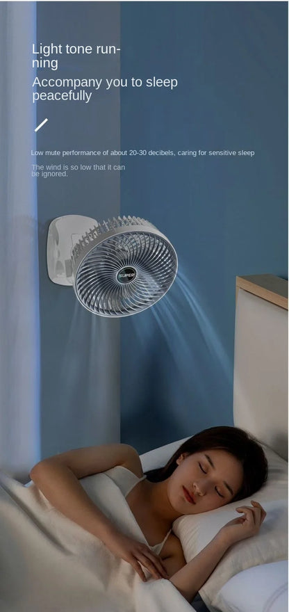 Portable Clip Fan USB Rechargeable 3-gears Wireless Electric Handheld Fan Clip Circulator Cooling Fan For Camping Desktop Office