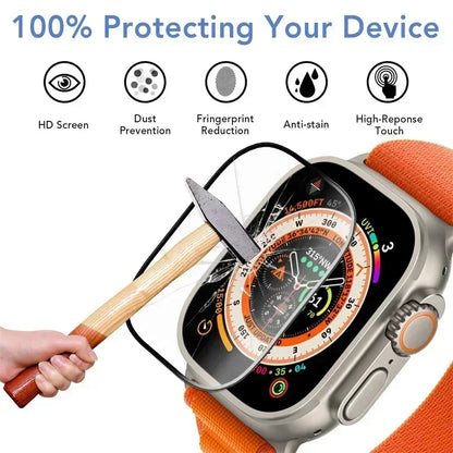 1/2/3/4/5PCS Screen Protector For Apple Watch Series 10 9-8-7-6 5 Se 42-46mm ultra2 49mm 41mm-45mm-40mm-44mm 3D Film Accessories