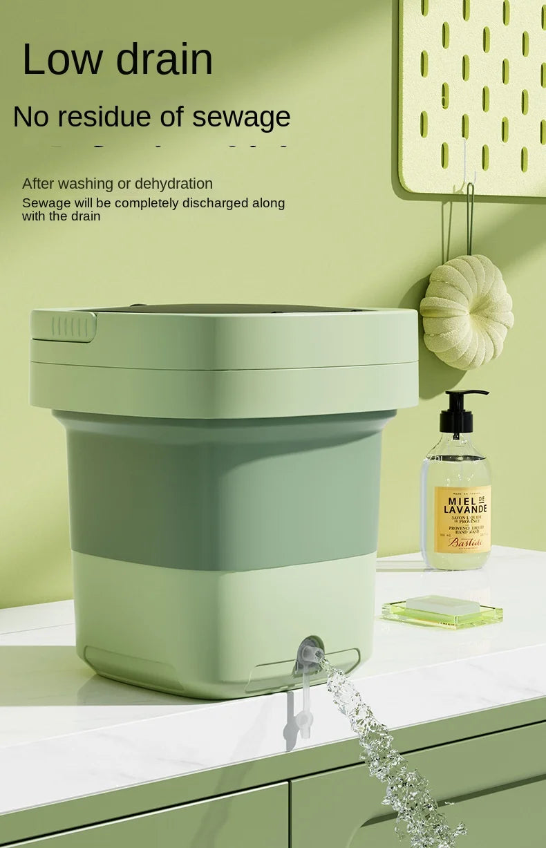 6L/11L Portable Folding Washing Machine Big Capacity With Spin Dryer Bucket for Clothes Travel Home Underwear Socks Mini Washer