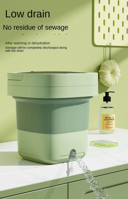 6L/11L Portable Folding Washing Machine Big Capacity With Spin Dryer Bucket for Clothes Travel Home Underwear Socks Mini Washer