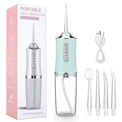 Portable Electric Water Flosser, With 4Nozzles, UsB Charging, 3 Smart Modes,Fully Automatic Handheld Oral lrrigator,Dental Clean