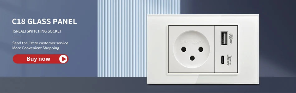 DELEFU White Retardant PC Israel USB Type C Fast Charging Wall Socket Light Tuya Wifi Smart Switch Sat TV Tel Doorbell Curtain