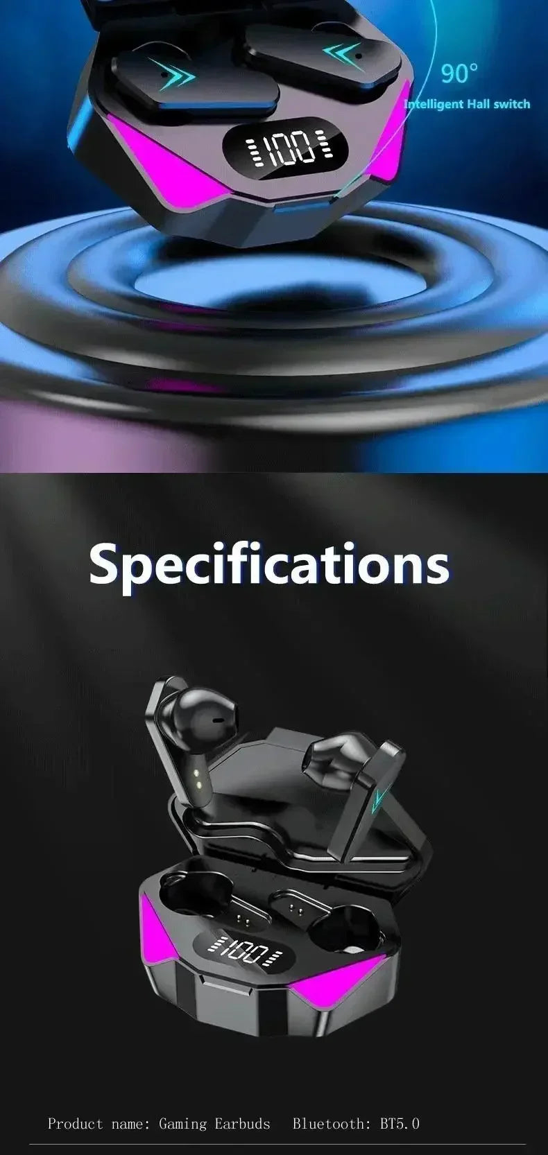 TWS Earphones 5.3 Bluetooth Wireless Gamer Headphones 65ms Low Latency Earbuds Fone Headset Gamer With phones